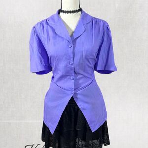 Fairycore Whimsical Purple Lightweight Button Up Top